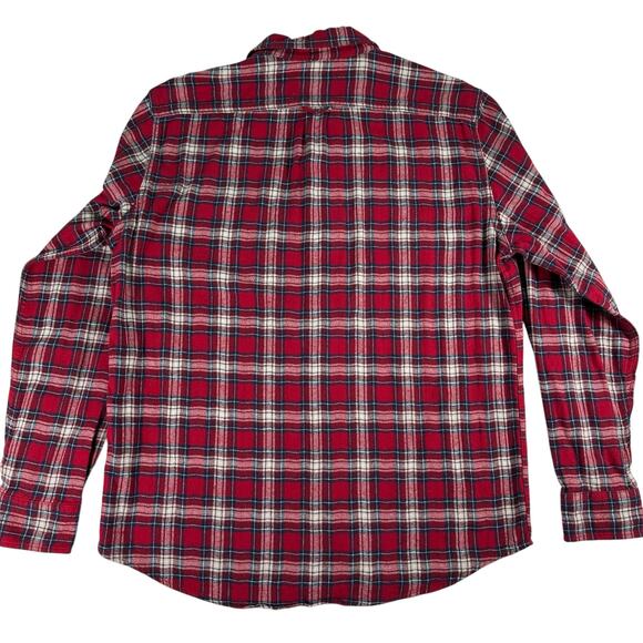 WOOLRICH Mens Large Red Plaid Flannel Button Down Shirt Long Sleeve VTG Y2K - Picture 2 of 12